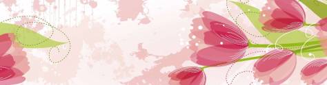 Изображение для скинали: Нарисованные розовые тюльпаны
