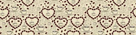 Изображение для скинали: Рисованные чашки кофе, сердечки из кофейных зерен