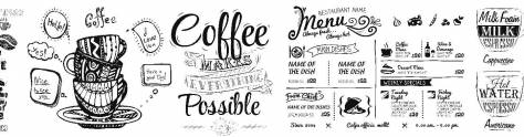 Изображение для скинали: Надписи кофе на белом фоне 