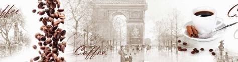 Изображение для скинали: Кофейные зерна на фоне иллюстраций Парижа