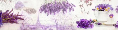 Изображение для скинали: Коллаж фиолетовые цветы и иллюстрации городов