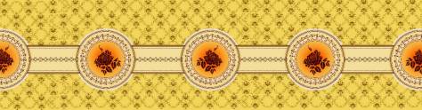 Изображение для скинали: Цветы в круге с желтым фоном