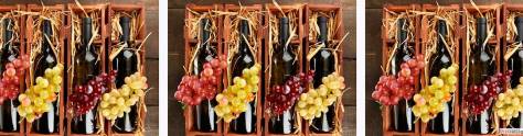 Изображение для скинали: Бутылки вина в коробках и виноград