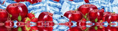 Изображение для скинали: Красные яблоки, вода и лед