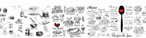 Изображение для скинали: Надписи о еде на белом фоне