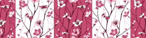 Изображение для скинали: Ветки сакуры на белом и розовом фоне