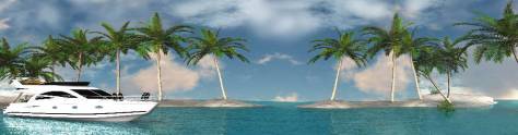 Изображение для скинали: Доминиканская Республика: яхта и пальмы 