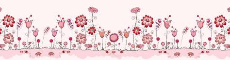 Изображение для скинали: Нарисованные розовые цветы