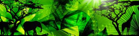Изображение для скинали: Тени животных на зеленом фоне