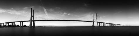 Изображение для скинали: Черно-белая панорама моста