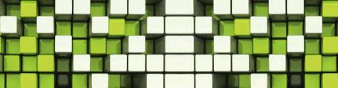 Изображение для скинали: Объемные белые и зеленые кубики