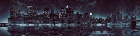 Изображение для скинали: Ночной Нью-Йорк со звездным небом