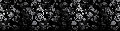Изображение для скинали: Нарисованные цветы на черном фоне