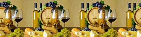 Изображение для скинали: Вино, бокалы, винные бочки, сыр