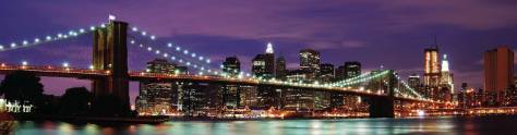 Изображение для скинали: Бруклинский мост в фиолетовых оттенках