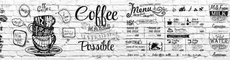 Изображение для скинали: Надписи кофе на кирпичной стене 