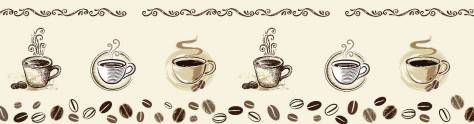 Изображение для скинали: Кофейные зерна и чашки горячего кофе