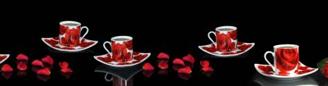 Изображение для скинали: Чай в чашках и роза с лепестками