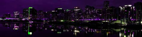Изображение для скинали: Ночной город в фиолетовом цвете