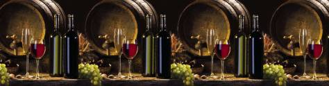 Изображение для скинали: Бочки вина, винные бутылки и гроздь винограда